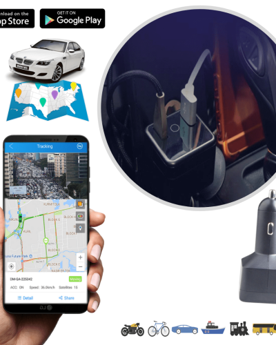 PORTABLE CAR GPS CHARGER TRACKER WITH VOICE MONITORING